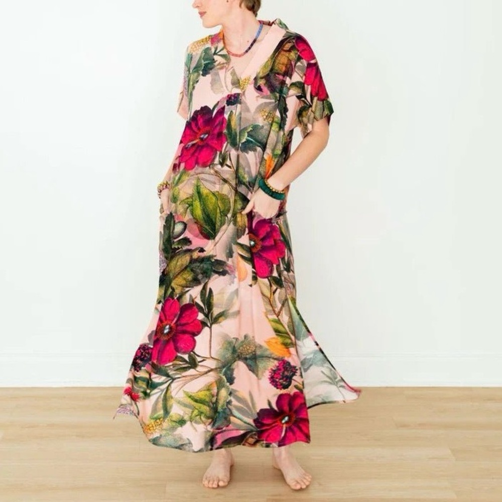 Winton and Waits floral maxi caftan